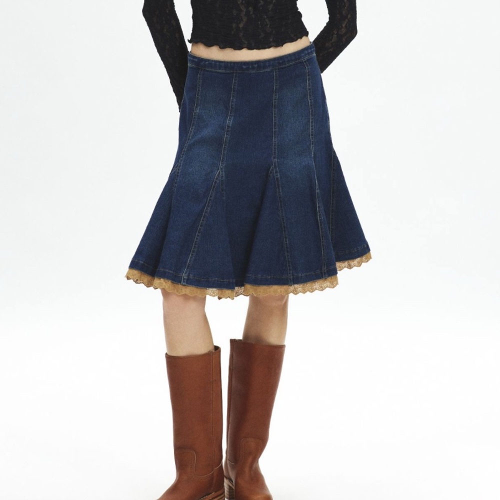 Urban Outfitters Kimchi Blue Tamara western denim skirt XL NWT